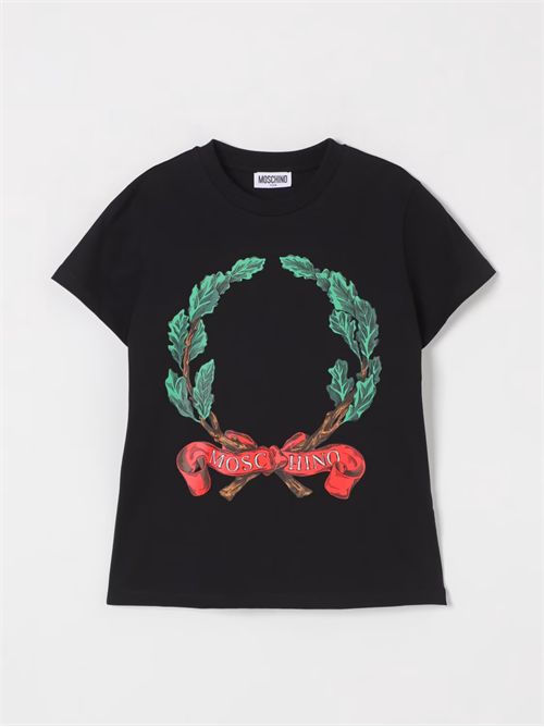 T-shirt bambina nera MOSCHINO KIDS | HMM058LAA02//60100